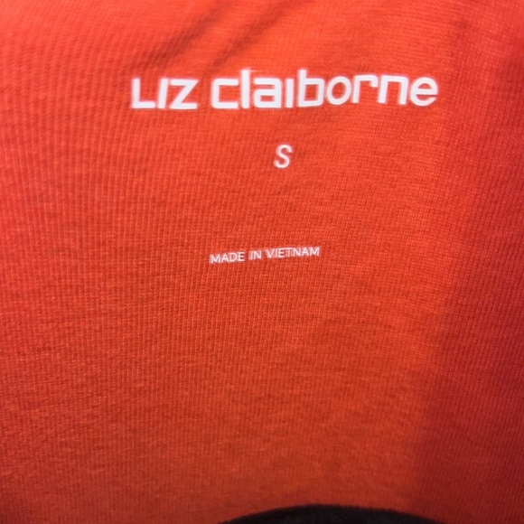 Liz Claiborne orange shortsleeve women’s shirt casual top Small​ - Picture 8 of 8